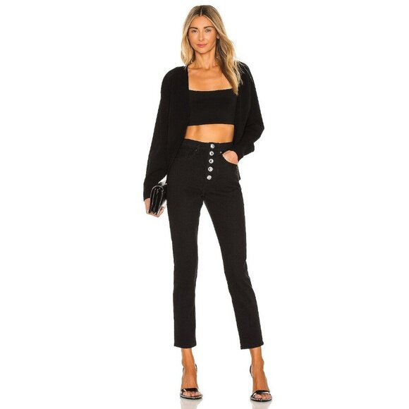 WeWoreWhat The Danielle Crystal Straight Jeans in Black 27 Womens Denim Pants - Picture 1 of 15